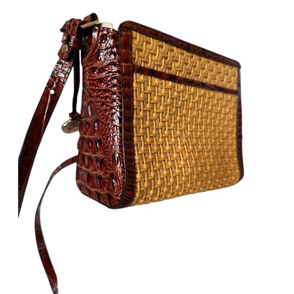 NWT Brahmin Carrie Crossbody Natural Chatham + Leather Woven Straw Summer - Picture 6 of 13